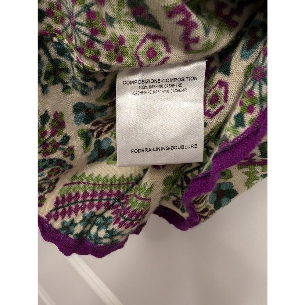 Gucci Lightweight Cashmere Babydoll Sweater Colorful Snowflakes‎ Y2K *Flaws - Picture 7 of 9